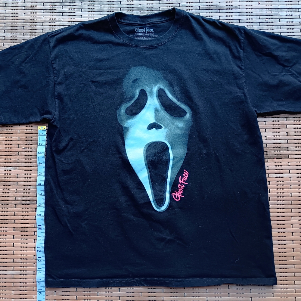 Ghost Face Icon Of Halloween L Black T-Shirt Tee